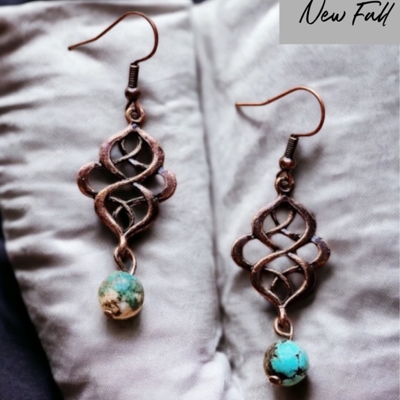 (36)🤎LAST1️⃣🤎New Bohemian Style Copper Scroll Drop Dangle Earrings🤎 - Picture 1 of 5